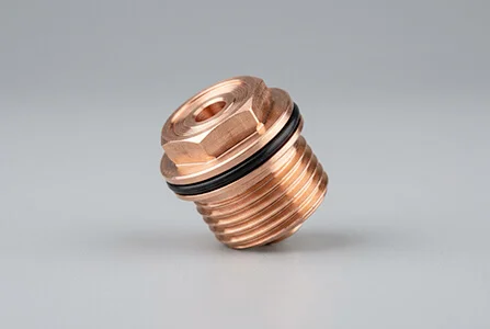 Precision CNC turned tellurium copper component with threads