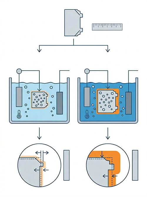Anodize growth planning illustration