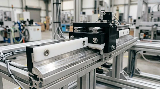 Nylon wear strips and guides used in automation fixture