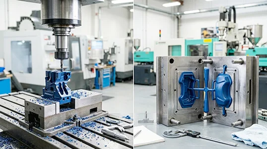 Comparison of CNC machining and injection molding for high temperature plastic parts