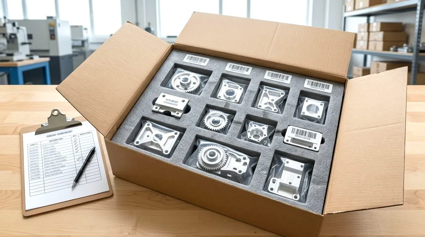 Packaging and shipping quality controls for machined parts