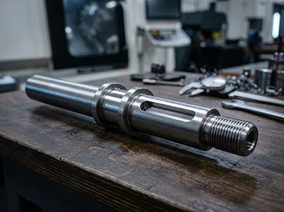 Steel CNC machined part (feature-rich component)