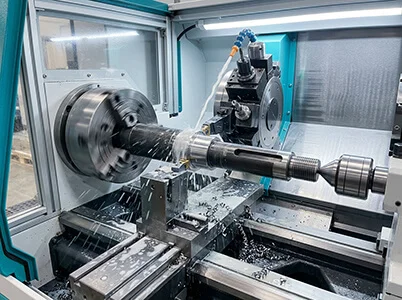 Steel CNC machining production on lathe