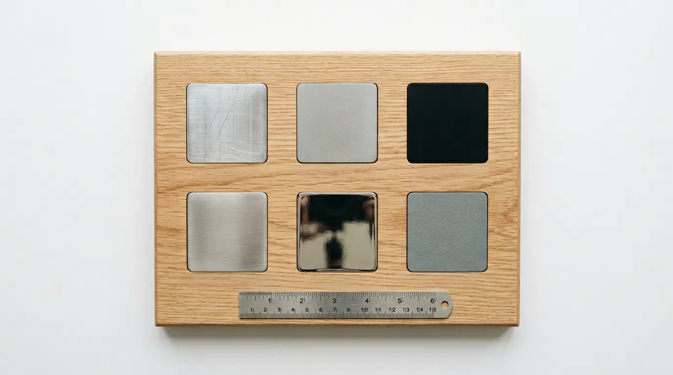 Surface finish swatches for CNC machined parts