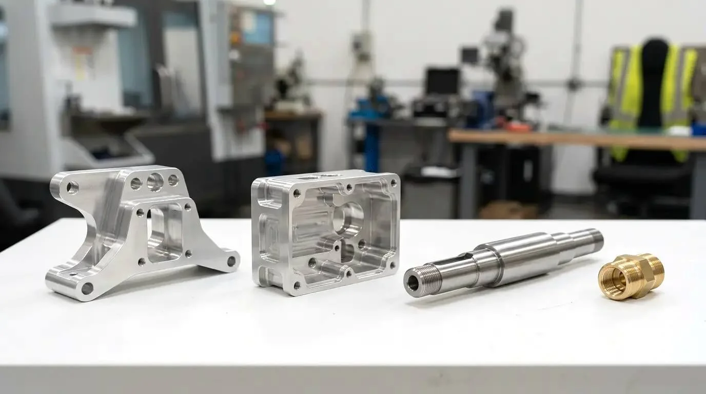 Family of CNC machined parts showing consistent finish