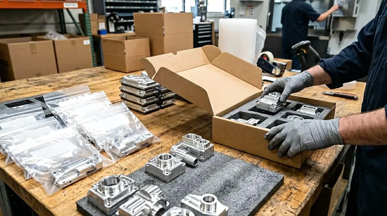 Packaging CNC machined parts for shipment