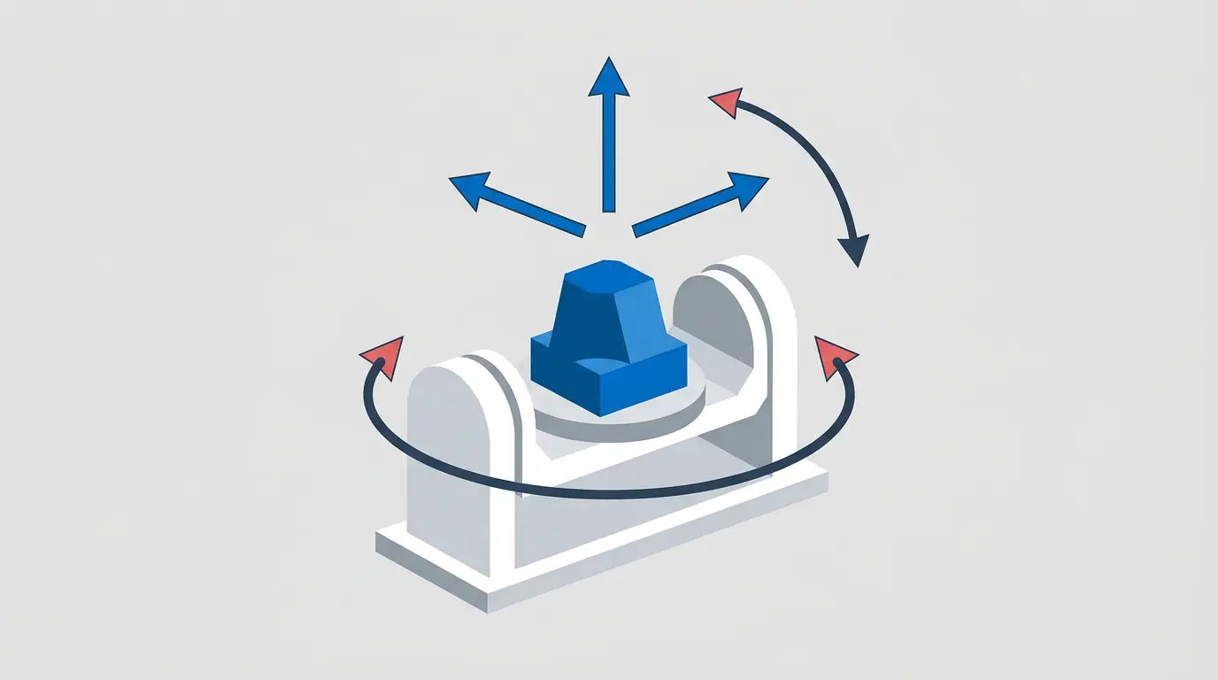 Diagram of 5 axis CNC machining axes