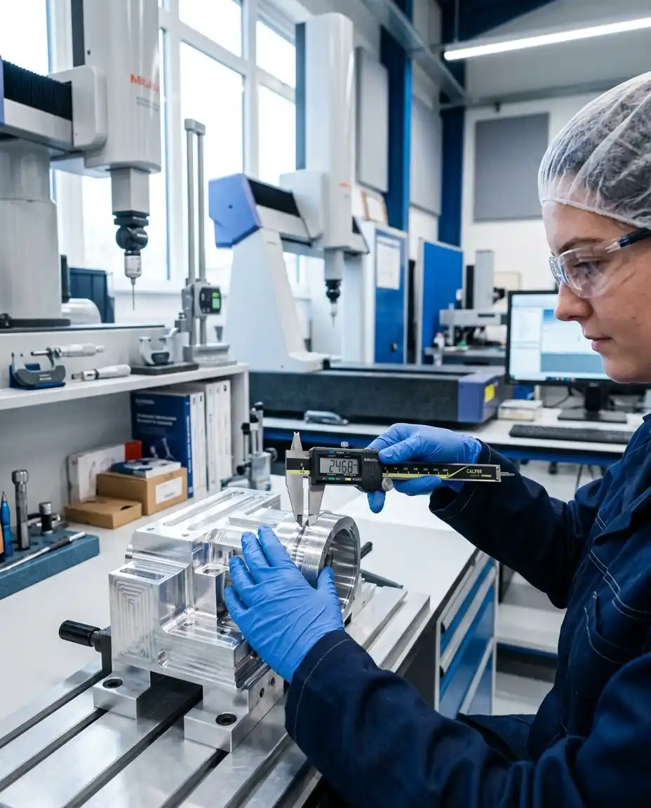 Precision machined part inspection in a quality control environment
