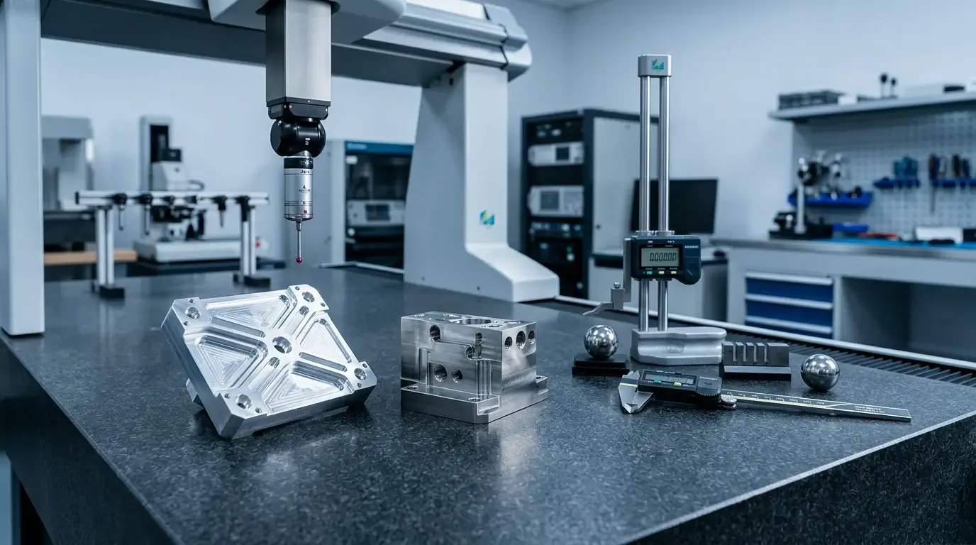 CMM metrology lab verifying tight tolerance CNC machined parts